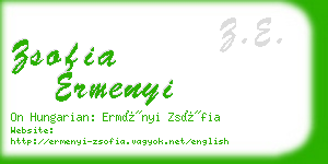 zsofia ermenyi business card